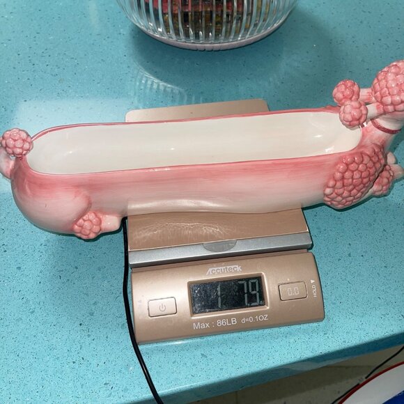 Vigour Giftland Poodle Dish Pink Hand Painted Ceramic Collectible - Picture 9 of 10